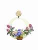 刺繍の花で飾られたアイボリーアセテートのフラメンコピアス 31.780€ #5034315170MRFL